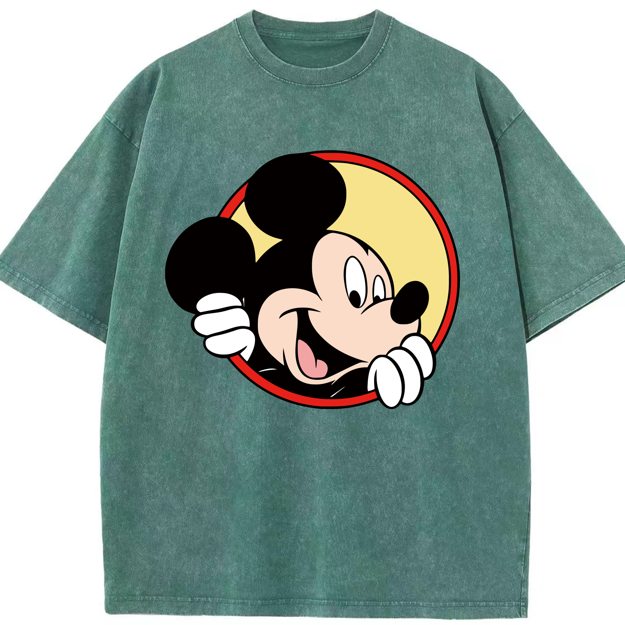 （画像用） ミッキーマウス Mickey Mouse 綿100% ヴィンテージ風 半袖Tシャツ（フロントプリント）